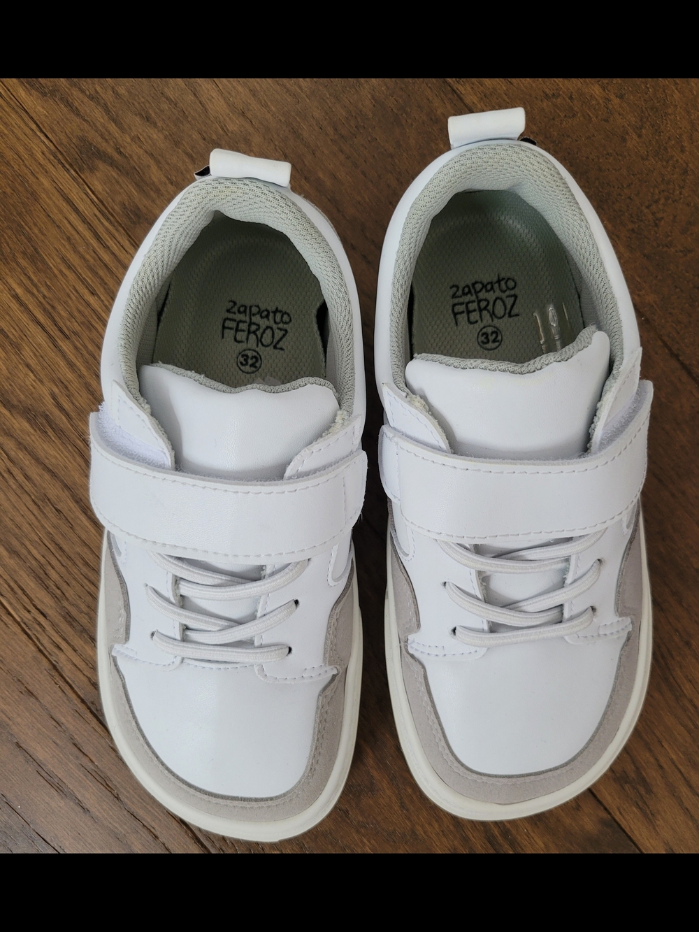 Kids White Velcro Sneakers